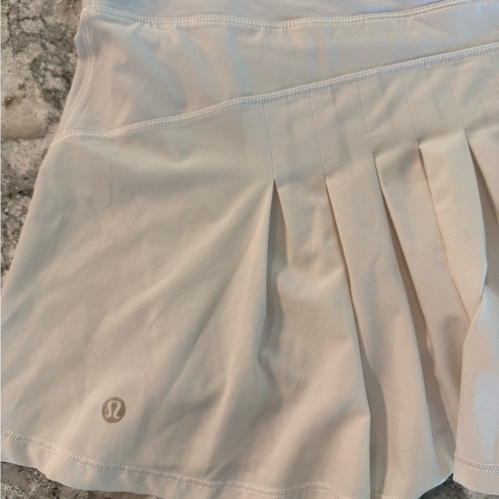 Lululemon Womens Pace Skort Off White Golf Tennis Skirt Sporty Shorts 12 - Picture 2 of 6